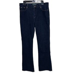 Lauren Ralph Lauren Classic Bootcut Jeans Womens Size 10 Dark Wash Flap Pockets
